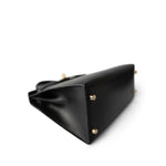 Hermes Handbag Black Kelly Sellier 28 Black Box Calfskin Gold Plated Y Circle Stamp -Knockoff
