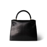 Hermes Handbag Black Kelly Sellier 28 Black Lizard Gold Plated (Y) Stamp -Knockoff
