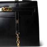 Hermes Handbag Black Kelly Sellier 32 Black Box Calfskin Gold Plated (U) Stamp -Knockoff
