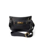 Hermes Handbag Black Mini Jypsiere Black Evergrain Calfskin w/ Wooly Strap Gold Plated B Stamp -Knockoff
