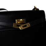 Hermes Handbag Black Mini Kelly Sellier 20 Black Box Calfskin Gold Plated P Circle Stamp -Knockoff
