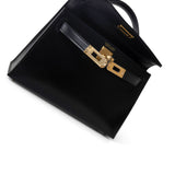 Hermes Handbag Black Mini Kelly Sellier Noir Box Calfskin Gold Plated Z Stamp -Knockoff
