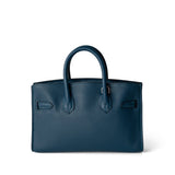 Hermes Handbag Blue / Birkin Birkin 15 Bleu de Prusse Swift Palladium Plated O Square Stamp -Knockoff
