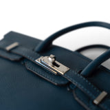 Hermes Handbag Blue / Birkin Birkin 15 Bleu de Prusse Swift Palladium Plated O Square Stamp -Knockoff
