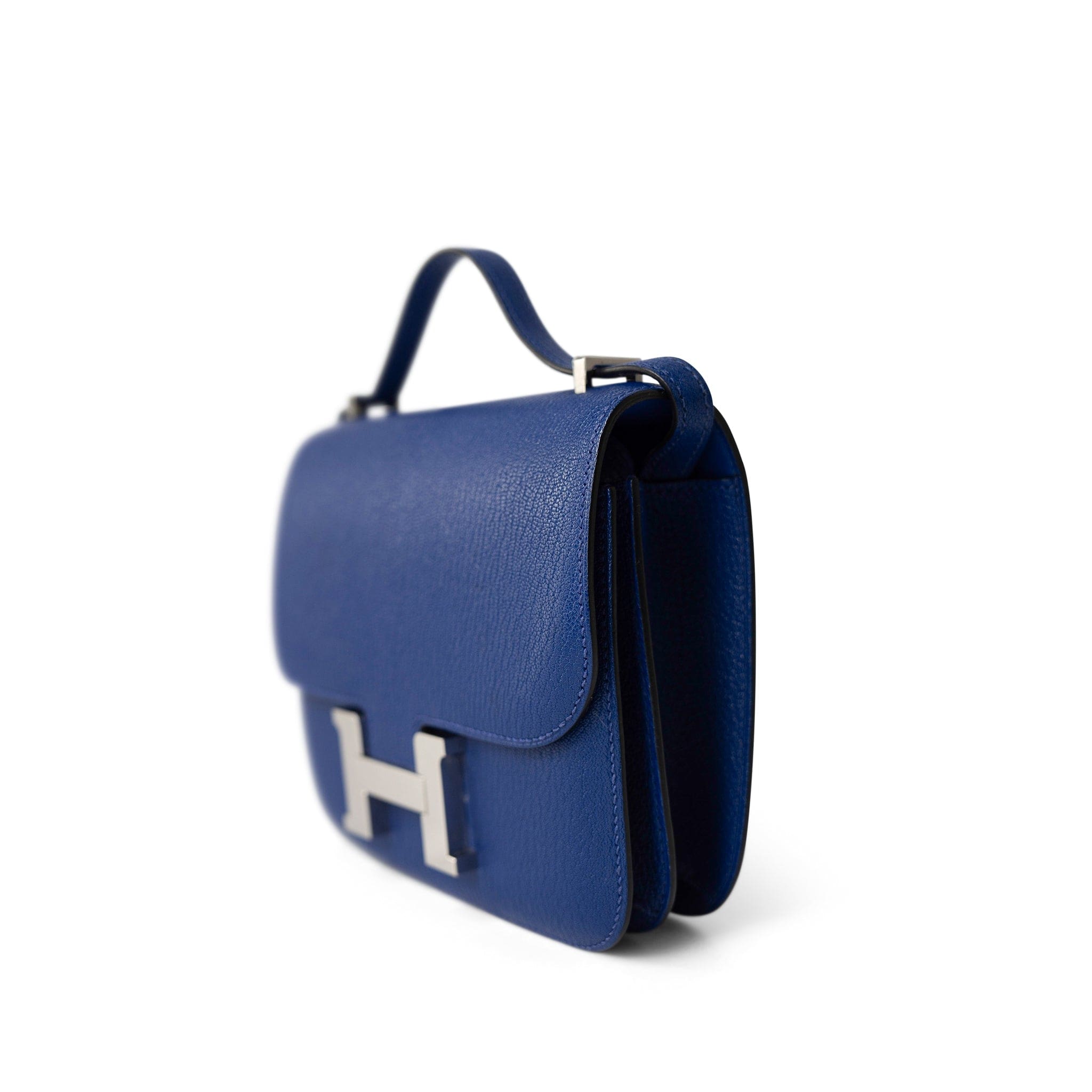 Hermes Handbag Blue / Constance Constance 18 7T Bleu Electrique Chèvre Leather Palladium Plated U Stamp -Knockoff
