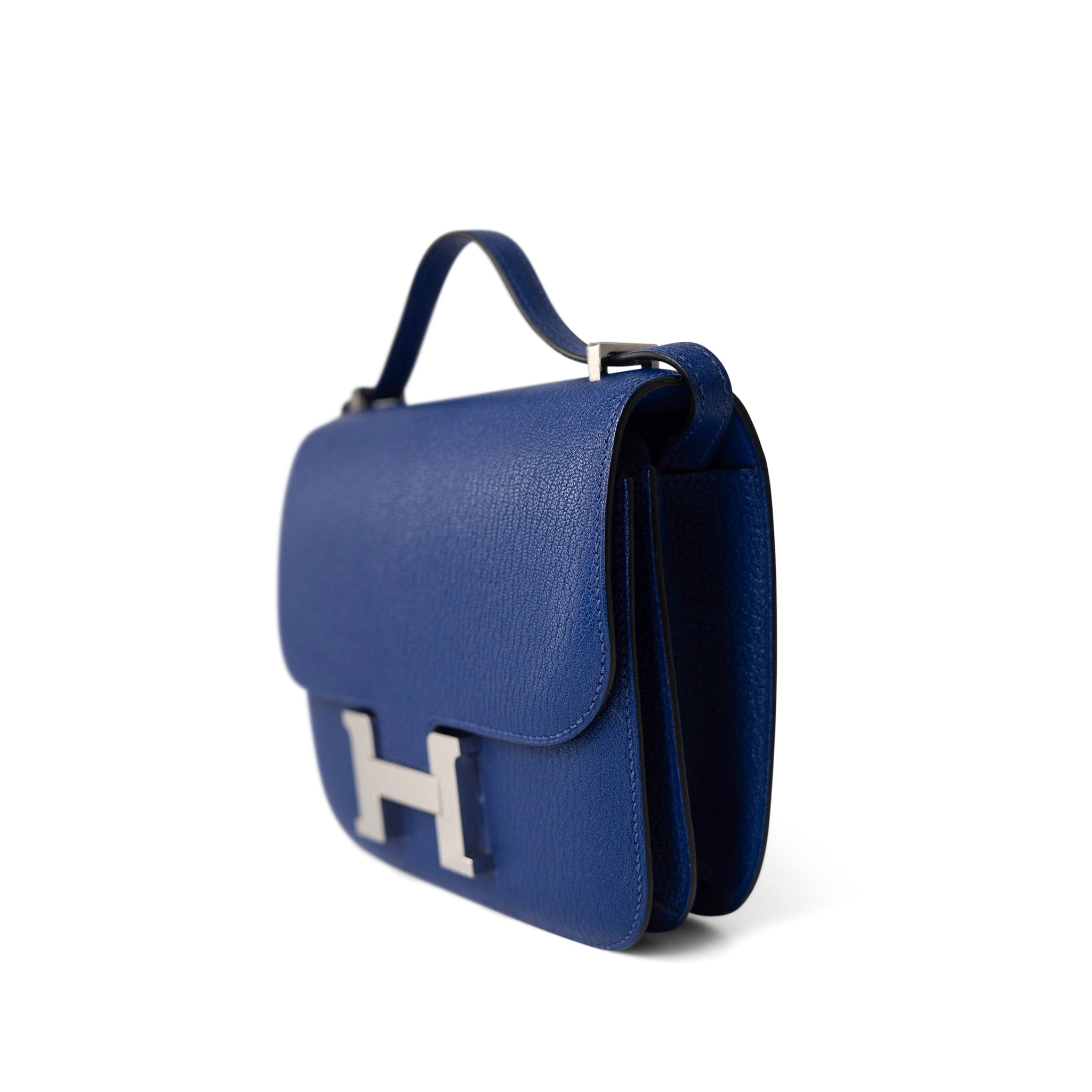 Hermes Handbag Blue / Constance Constance 18 7T Bleu Electrique Chèvre Leather Palladium Plated U Stamp -Knockoff
