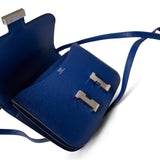 Hermes Handbag Blue / Constance Constance 18 7T Bleu Electrique Chèvre Leather Palladium Plated U Stamp -Knockoff
