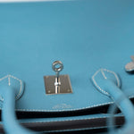 Hermes Handbag Blue Hermes Birkin 30 Blue Jean Veau Epsom Leather Palladium Hardware G Square Stamp -Knockoff
