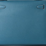 Hermes Handbag Blue Kelly 28 Sellier Blue Jean Veau Epsom Leather Palladium Hardware M Square Stamp -Knockoff
