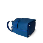 Hermes Handbag Blue Picotin Lock 18 Bleu Royal Swift and Bleu Egee Toile Geoland Cargo Palladium Hardware -Knockoff
