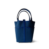 Hermes Handbag Blue Picotin Lock 18 Bleu Royal Swift and Bleu Egee Toile Geoland Cargo Palladium Hardware -Knockoff
