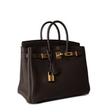 Hermes Handbag Brown Birkin 25 Ebène Veau Togo Leather Gold Plated Y Stamp -Knockoff
