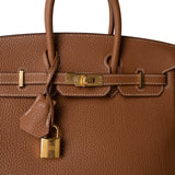 Hermes Handbag Brown Birkin 25 Gold Togo Gold Plated D Stamp -Knockoff
