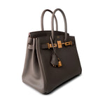 Hermes Handbag Brown Birkin 30 Etain (Greige) Veau Epsom Leather Gold Plated Hardware A Stamp -Knockoff
