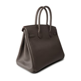 Hermes Handbag Brown Birkin 30 Etain (Greige) Veau Epsom Leather Gold Plated Hardware A Stamp -Knockoff
