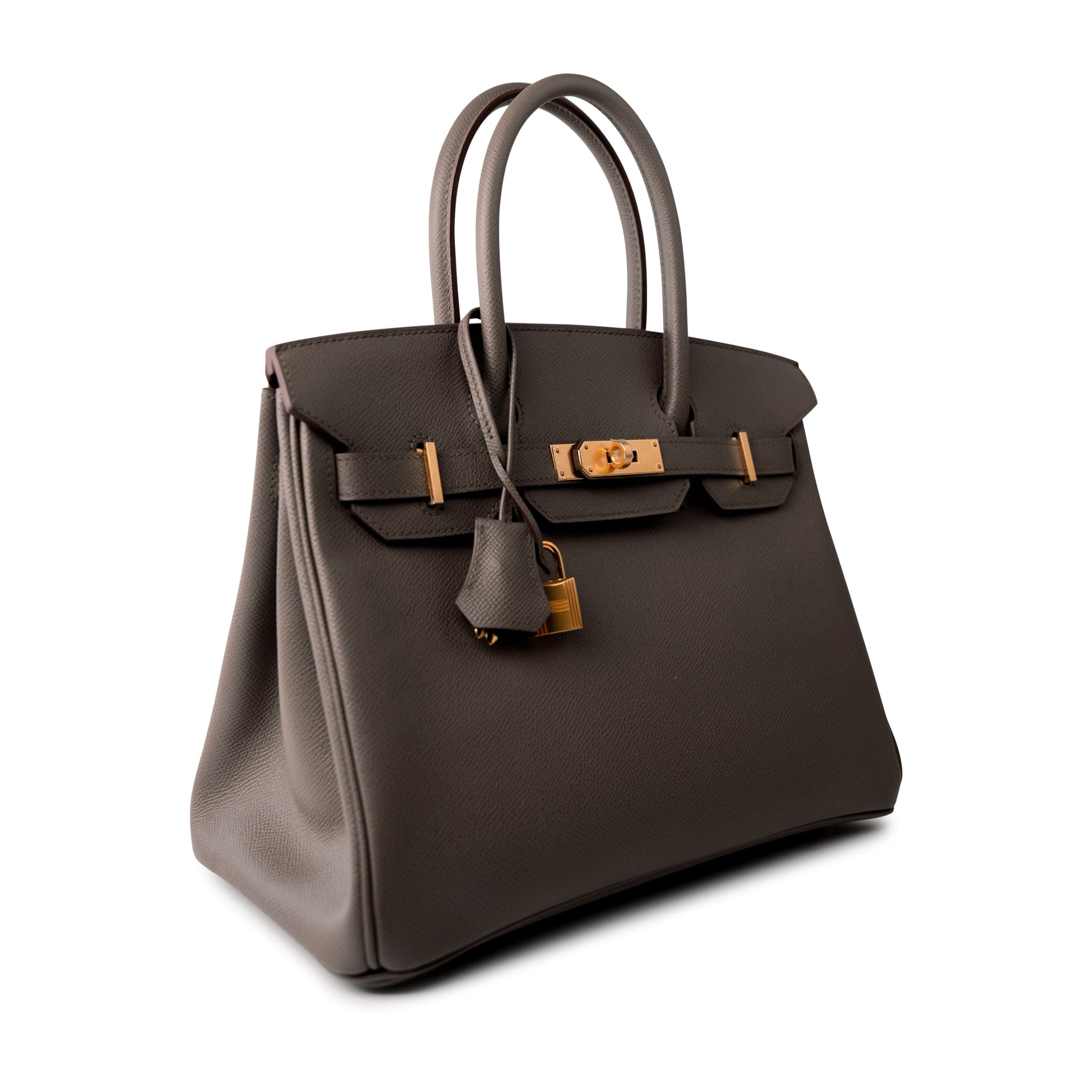 Hermes Handbag Brown Birkin 30 Etain (Greige) Veau Epsom Leather Gold Plated Hardware A Stamp -Knockoff
