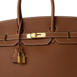 Hermes Handbag Brown Birkin 35 Gold Veau Togo Leather Gold Plated X Stamp -Knockoff
