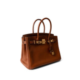 Hermes Handbag Brown / Birkin Birkin 30 Fauve Barenia Gold Plated Hardware C Stamp -Knockoff
