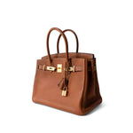 Hermes Handbag Brown / Birkin Birkin 30 Fauve Barenia Gold Plated Hardware C Stamp -Knockoff
