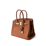 Hermes Handbag Brown / Birkin Birkin 30 Fauve Barenia Gold Plated Hardware C Stamp -Knockoff
