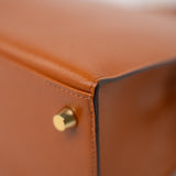 Hermes Handbag Brown Kelly 25 Pain d’Epice Chèvre Mysore Goatskin Gold Plated Hardware Y Stamp -Knockoff
