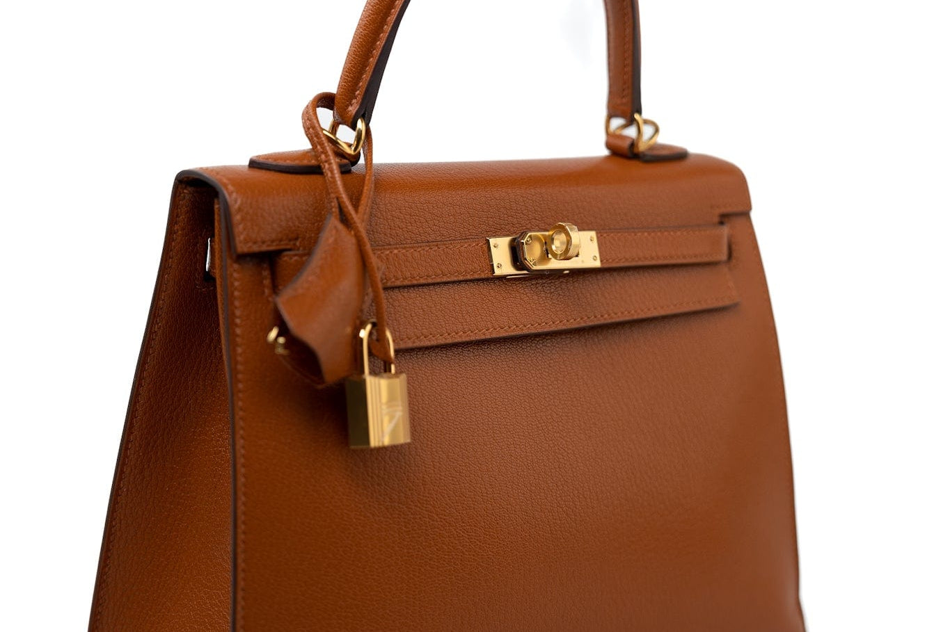 Hermes Handbag Brown Kelly 25 Pain d’Epice Chèvre Mysore Goatskin Gold Plated Hardware Y Stamp -Knockoff
