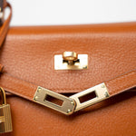 Hermes Handbag Brown Kelly 25 Pain d’Epice Chèvre Mysore Goatskin Gold Plated Hardware Y Stamp -Knockoff
