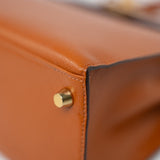 Hermes Handbag Brown Kelly 25 Pain d’Epice Chèvre Mysore Goatskin Gold Plated Hardware Y Stamp -Knockoff
