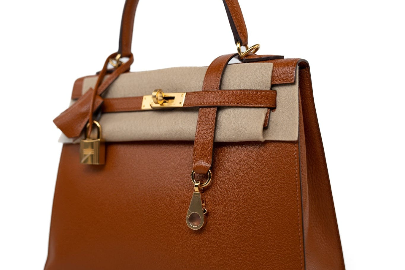 Hermes Handbag Brown Kelly 25 Pain d’Epice Chèvre Mysore Goatskin Gold Plated Hardware Y Stamp -Knockoff
