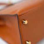 Hermes Handbag Brown Kelly 25 Pain d’Epice Chèvre Mysore Goatskin Gold Plated Hardware Y Stamp -Knockoff
