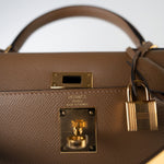 Hermes Handbag Brown Kelly Sellier 28 Alezan Veau Epsom Leather Gold Plated 2021 Z -Knockoff
