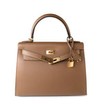 Hermes Handbag Brown Kelly Sellier 28 Alezan Veau Epsom Leather Gold Plated 2021 Z -Knockoff
