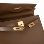 Hermes Handbag Brown Kelly Sellier 28 Alezan Veau Epsom Leather Gold Plated 2021 Z -Knockoff
