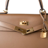 Hermes Handbag Brown Kelly Sellier 28 Alezan Veau Epsom Leather Gold Plated 2021 Z -Knockoff
