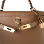 Hermes Handbag Brown Kelly Sellier 28 Alezan Veau Epsom Leather Gold Plated 2021 Z -Knockoff
