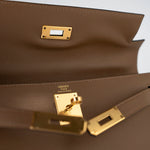 Hermes Handbag Brown Kelly Sellier 28 Alezan Veau Epsom Leather Gold Plated 2021 Z -Knockoff
