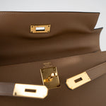 Hermes Handbag Brown Kelly Sellier 28 Alezan Veau Epsom Leather Gold Plated 2021 Z -Knockoff
