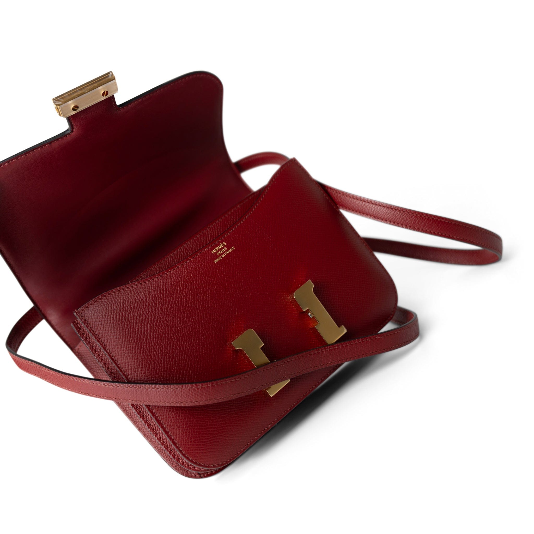 Hermes Handbag Constance / Red Constance 18 Rouge Grenat Veau Epsom Leather Gold Plated A Stamp -Knockoff
