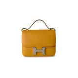 Hermes Handbag Constance / Yellow Hermes Constance 18 Jaune Ambre (Amber Yellow) Palladium Plated Hardware C Stamp -Knockoff
