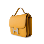 Hermes Handbag Constance / Yellow Hermes Constance 18 Jaune Ambre (Amber Yellow) Palladium Plated Hardware C Stamp -Knockoff
