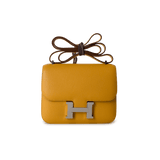 Hermes Handbag Constance / Yellow Hermes Constance 18 Jaune Ambre (Amber Yellow) Palladium Plated Hardware C Stamp -Knockoff
