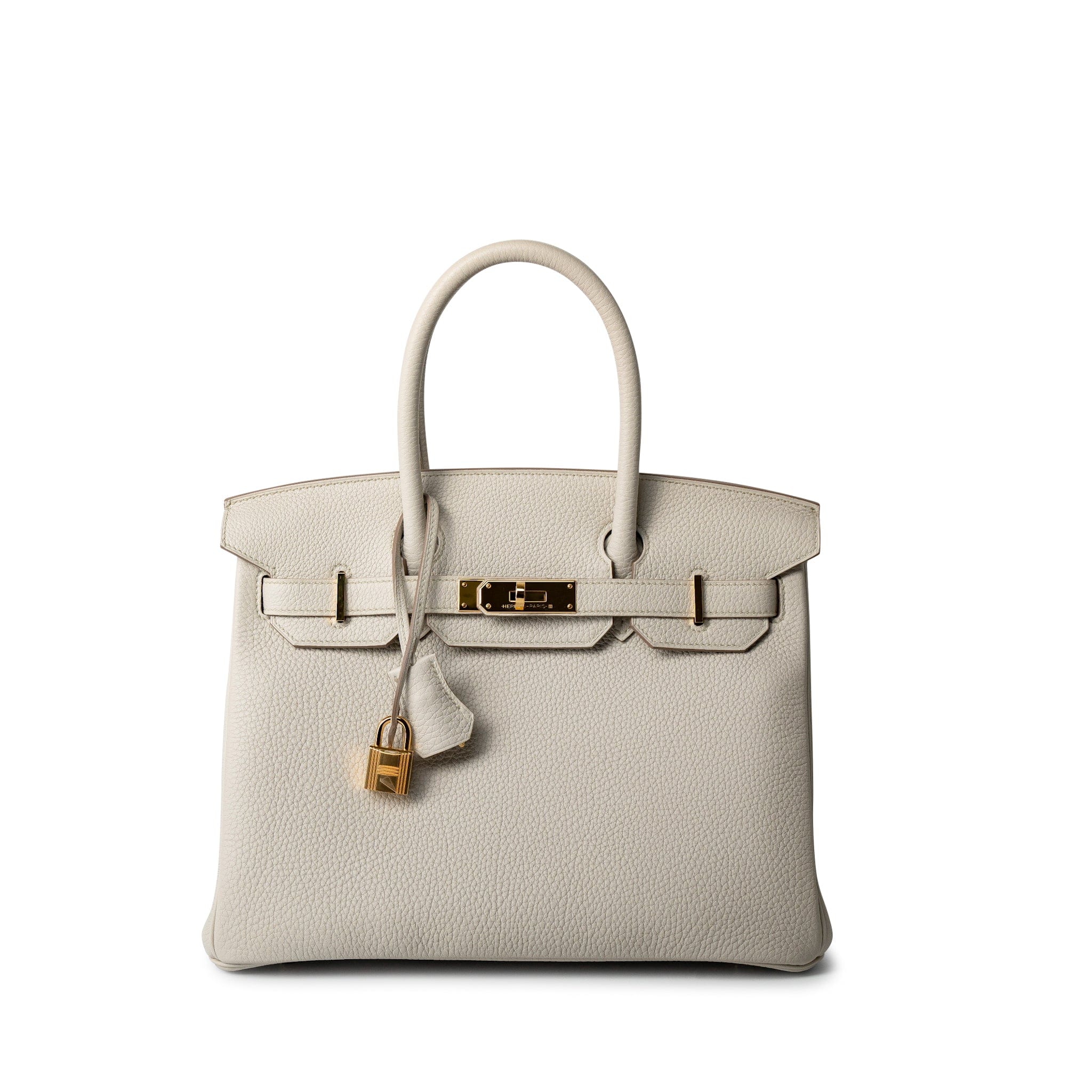 Hermes Handbag Cream Birkin 30 Beton Veau Togo Leather Gold Plated U Stamp 2022 -Knockoff
