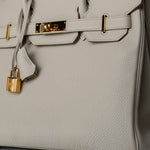 Hermes Handbag Cream Birkin 30 Beton Veau Togo Leather Gold Plated U Stamp 2022 -Knockoff
