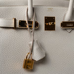 Hermes Handbag Cream Birkin 30 Beton Veau Togo Leather Gold Plated U Stamp 2022 -Knockoff
