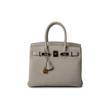 Hermes Handbag Cream Birkin 30 Beton Veau Togo Leather Gold Plated U Stamp 2022 -Knockoff
