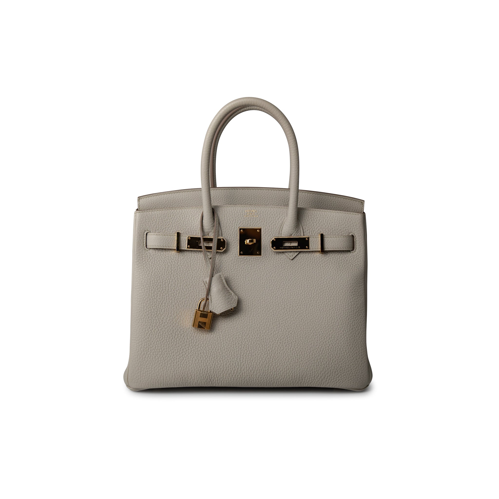 Hermes Handbag Cream Birkin 30 Beton Veau Togo Leather Gold Plated U Stamp 2022 -Knockoff
