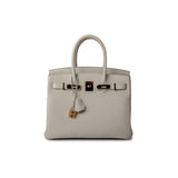 Hermes Handbag Cream Birkin 30 Beton Veau Togo Leather Gold Plated U Stamp 2022 -Knockoff
