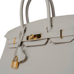 Hermes Handbag Cream Birkin 30 Beton Veau Togo Leather Gold Plated U Stamp 2022 -Knockoff
