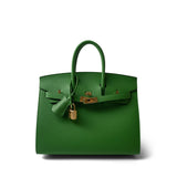 Hermes Handbag Green Birkin 25 Sellier Vert Yucca Epsom Gold Plated B Stamp -Knockoff
