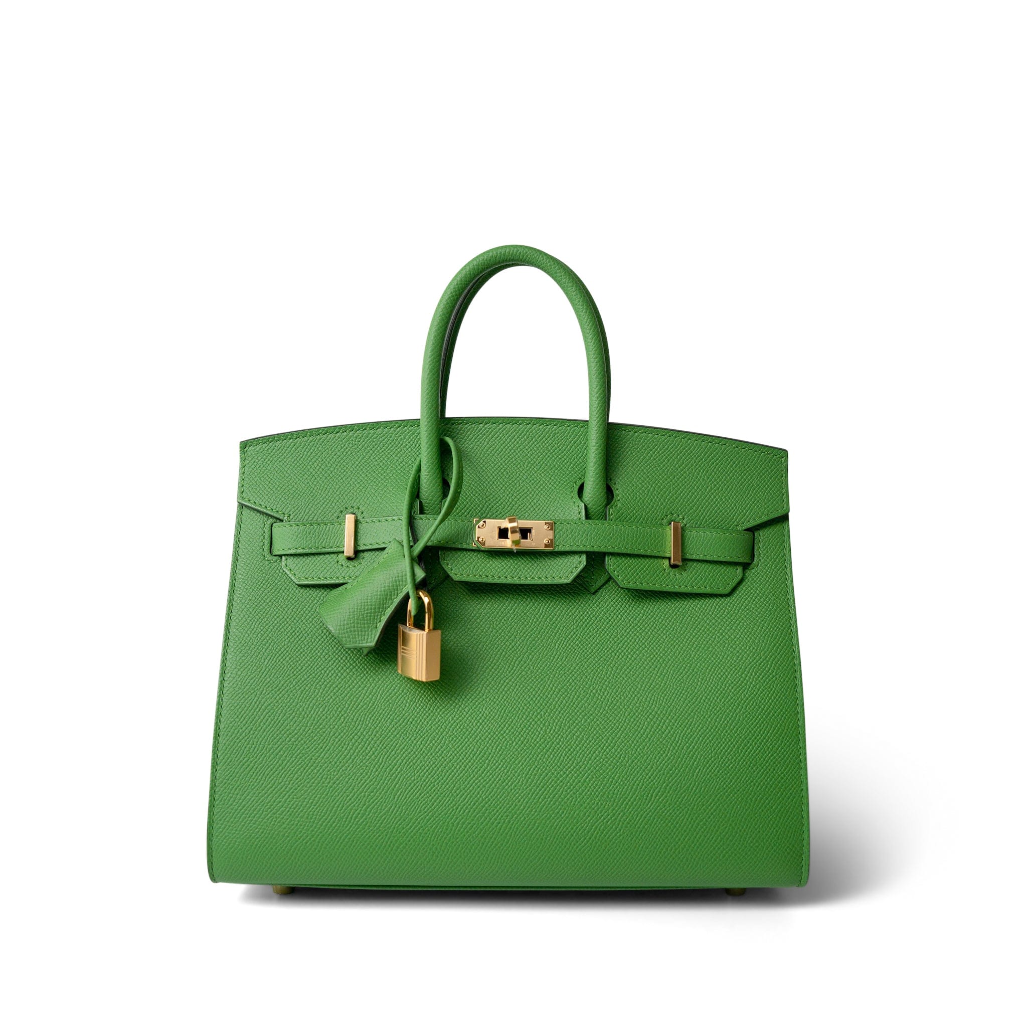 Hermes Handbag Green Birkin 25 Sellier Vert Yucca Epsom Gold Plated B Stamp -Knockoff
